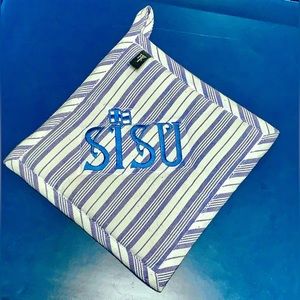 1990s Vintage Blue White Striped 100% Cotton SISU Finnish Pride Hot Pad